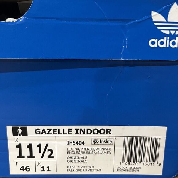 Adidas Gazelle Indoor Legend Ink Preloved Ruby JH5404 NEW Men's Size 11.5 - Picture 8 of 8